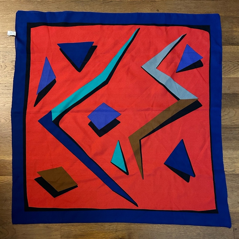 Vibrant Vintage Bold Colours 1980’s 90’s Contemporary 30” Scarf Accessory